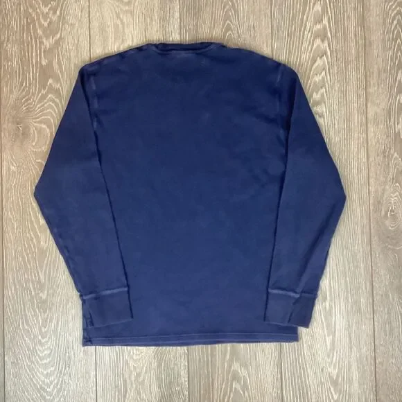 Polo Ralph Lauren Sleepwear Shirt Blue Waffle Pony Men's thermal L Navy - Picture 4 of 5